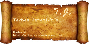 Terhes Jeremiás névjegykártya
